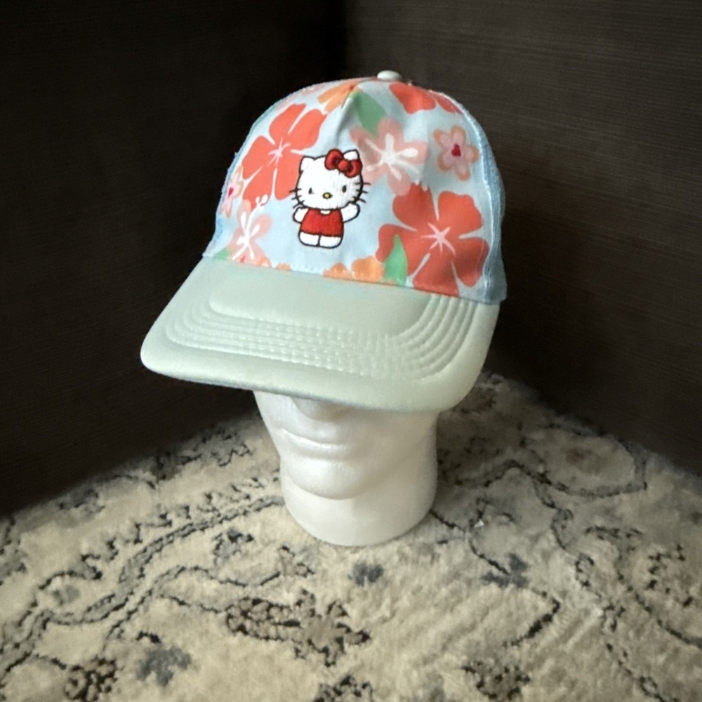 Hello Kitty Floral Trucker Hat 2023 Summer‎ Cap